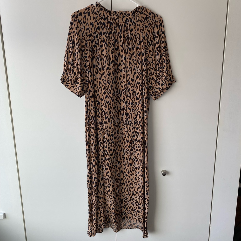 NWT Anthropologie leopard midi dress